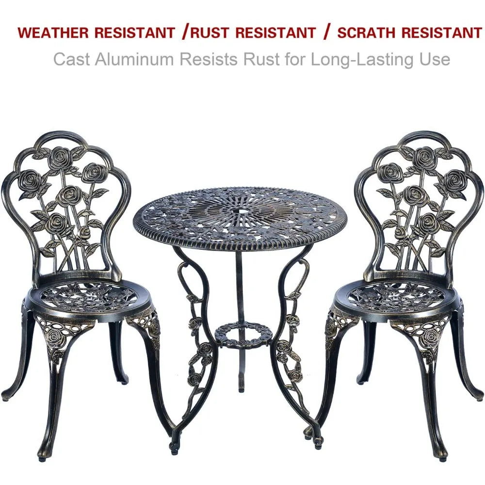 HignConcerned 3 Piece Bistro Set Outdoor Patio Table