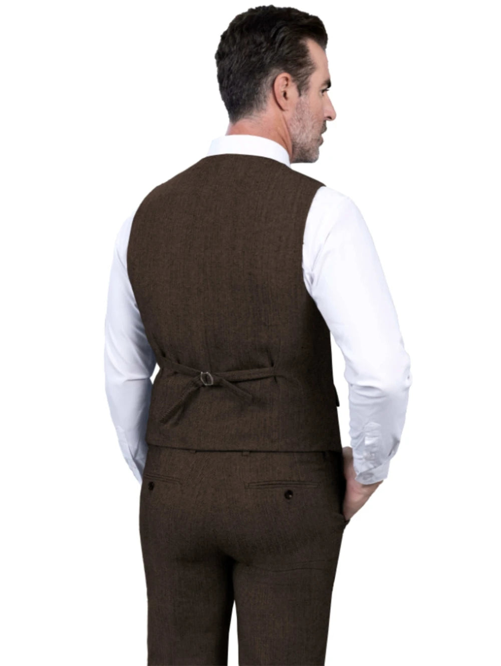 SOLOVEDRESSCN Elegant Tweed Herringbone Three Piece Suit