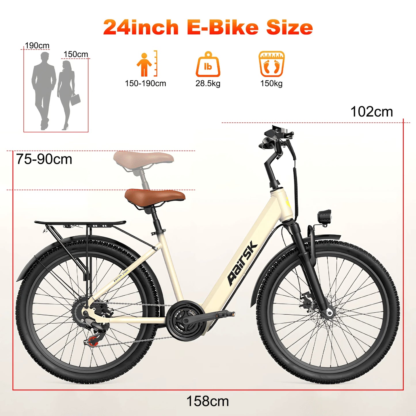 Max Electric Mountain Bike 40 Miles Range 23MPH Speed