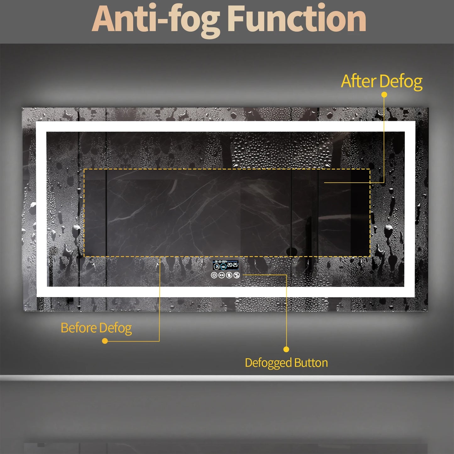 Wisfor LED Bathroom Mirror Dual Lights AntiFog Bluetooth