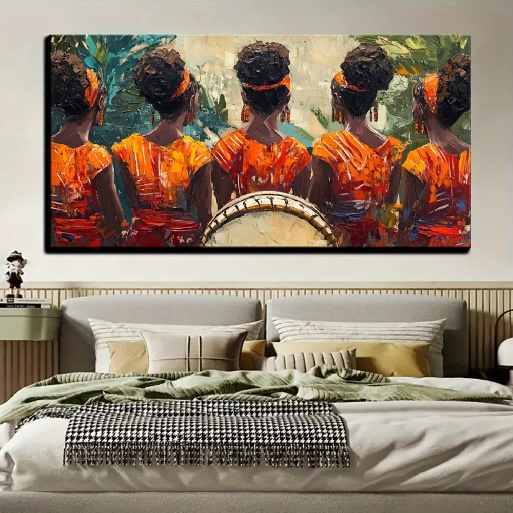 Hign-Concerned African American Culture Dancing Women Art
