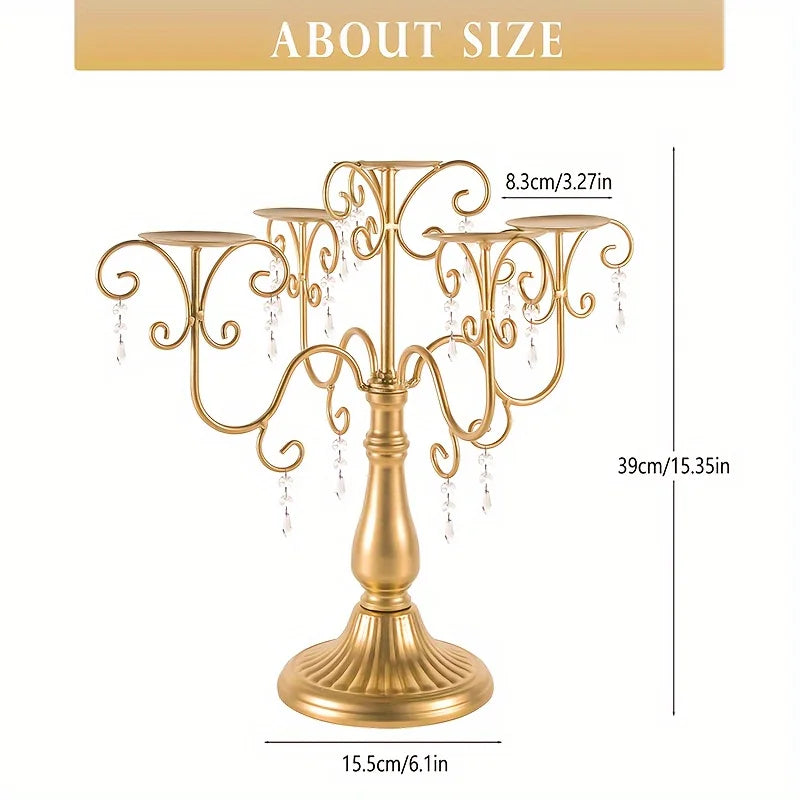 Modern Iron Five Arm Candle Holder Centerpiece For Decor