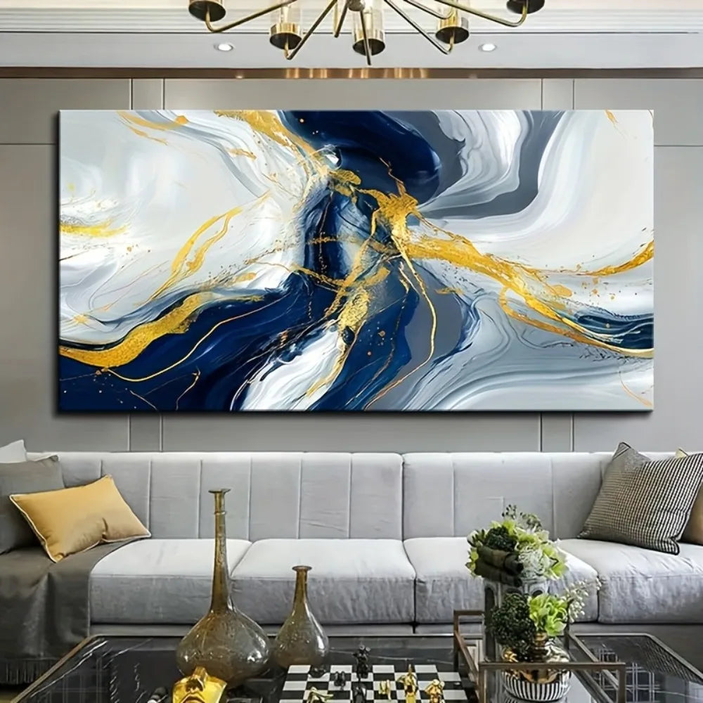 Hign Concerned Abstract Canvas Print With Pine Frame
