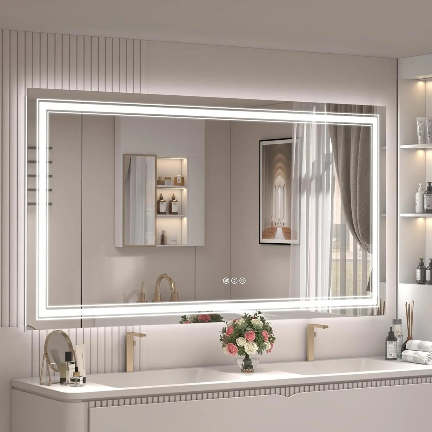 Sh.Kl LED Bathroom Mirror Dimmable Front And Back Lighting