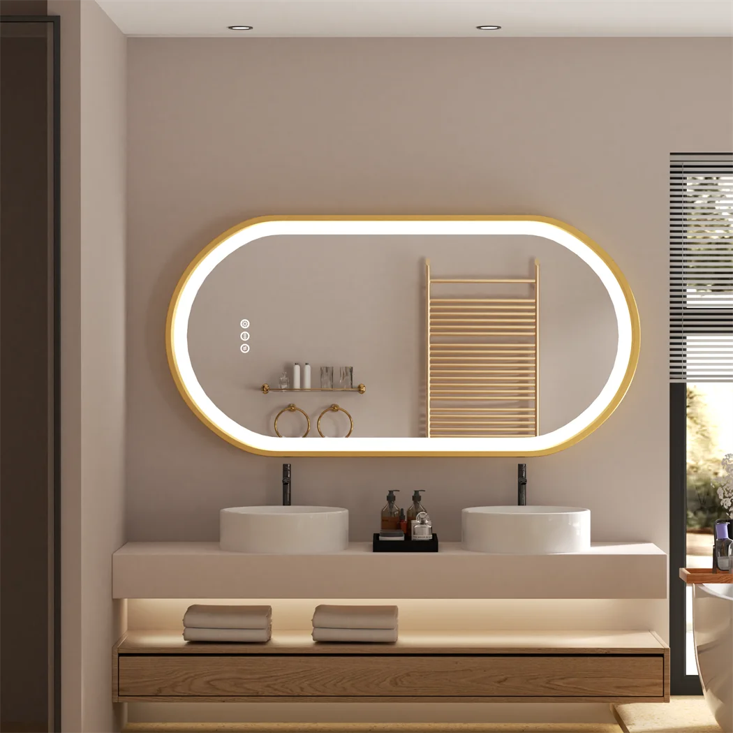 LUVODI Oval LED Illuminated Bathroom Mirror Demister