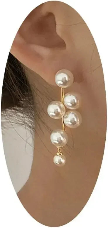 Long Freshwater Pearl Drop Dangle Earrings Boho Gold Plated