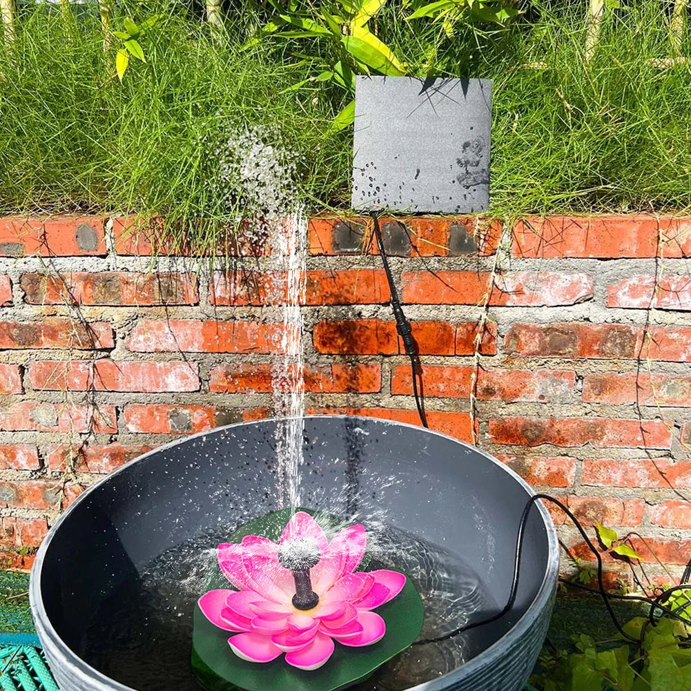 Lotus Shape Solar Powered Fountain Pump for Bird Bath