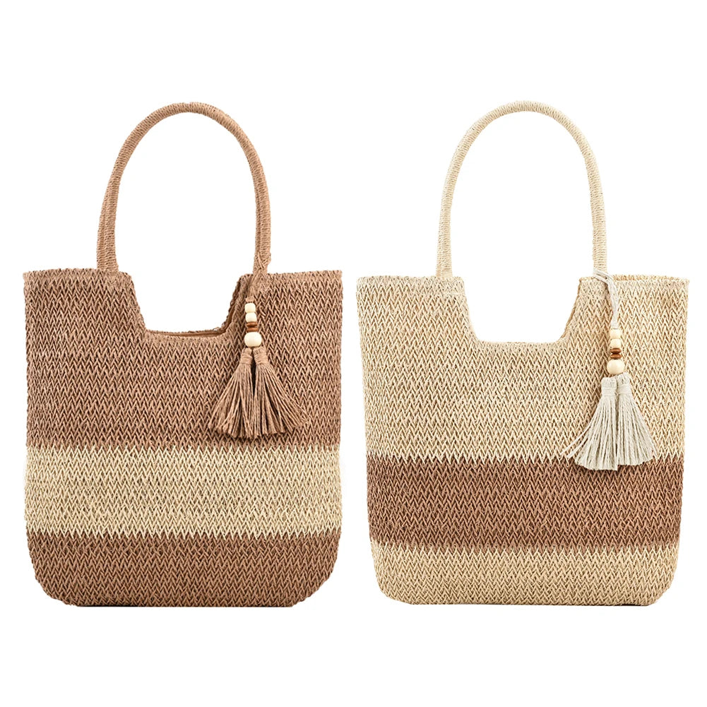 Cheervilla Summer Straw Woven Bag Tassels Shoulder Bag