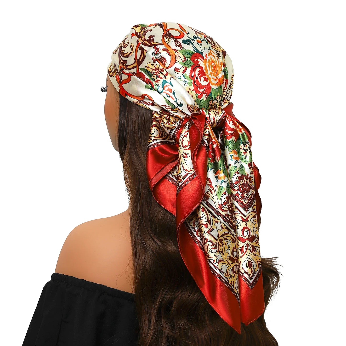 Head Scarf Women Luxury Polyester Foulard Bandana Hijab Hair