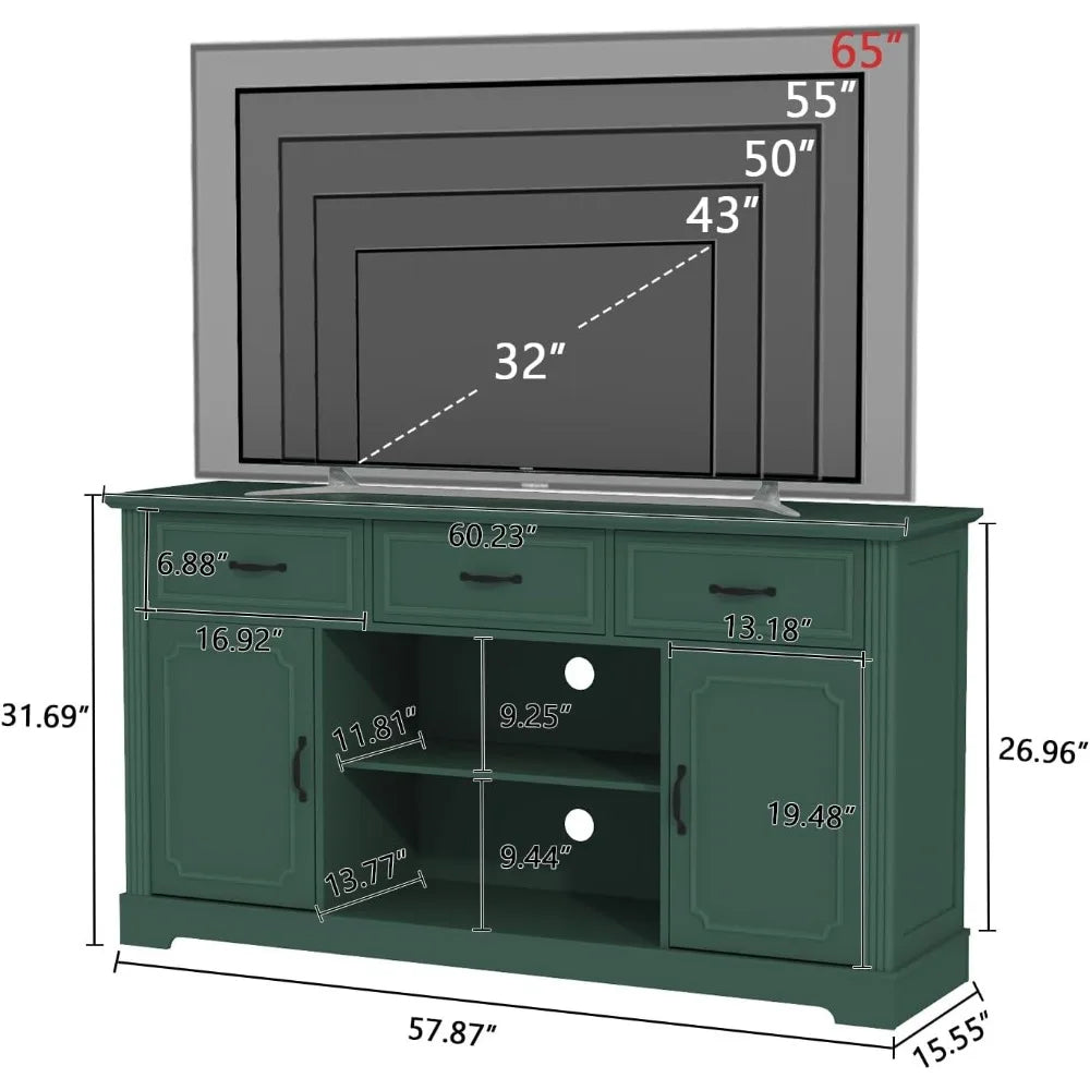 Guangbai TV Stand With 3 Drawers Entertainment Center