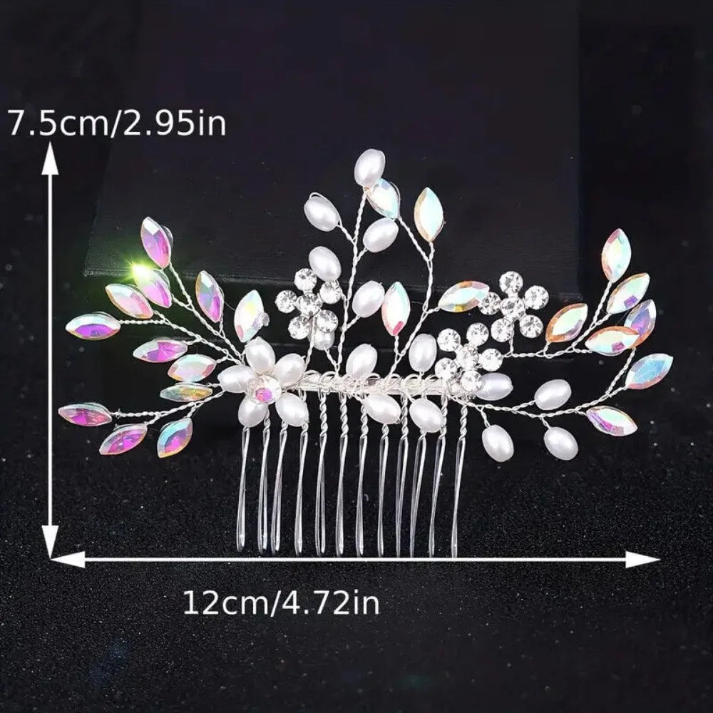 Cheervilla Bridal Hair Clips Faux Pearl Crystal Comb