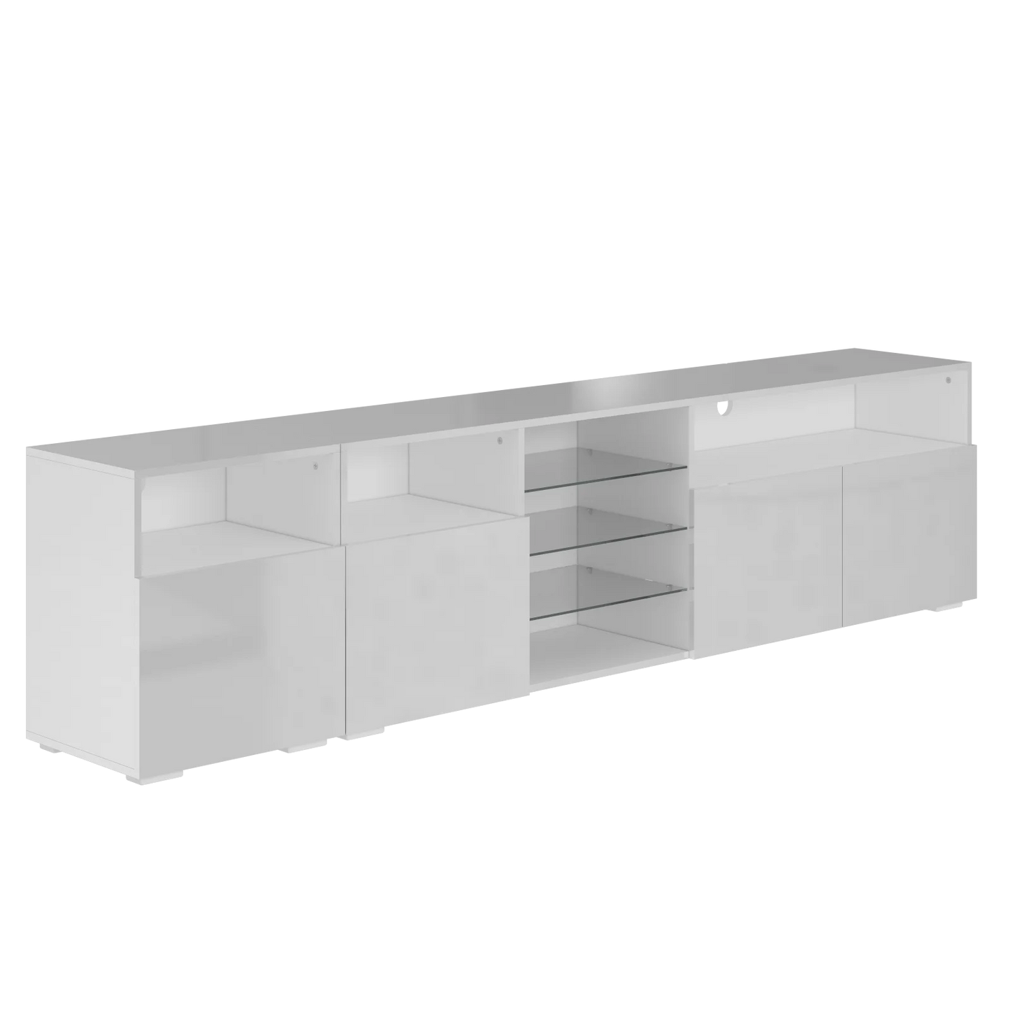 Cheervilla Modern TV Stand High Gloss Adjustable Shelves