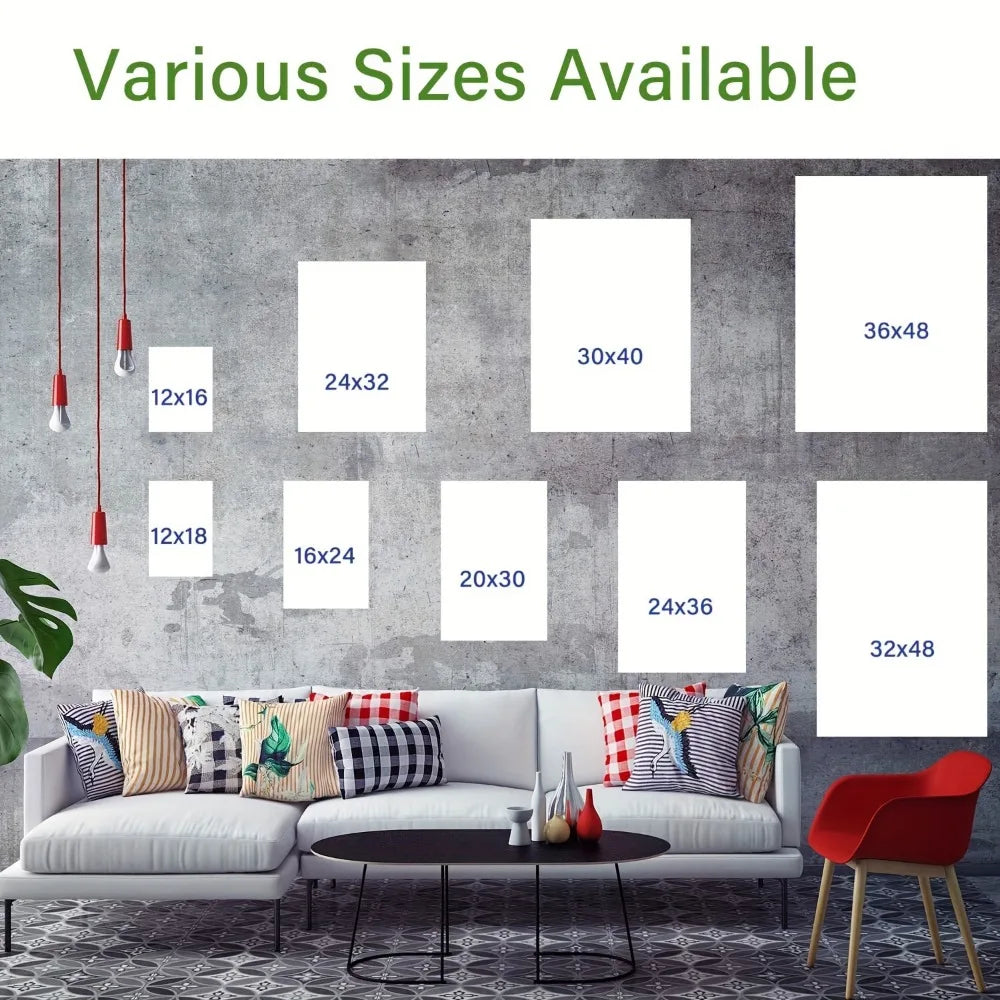 Abstract House Canvas Wall Art Print With Pine Frame