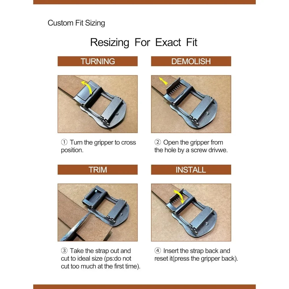 PlusZis Western Leather Ratchet Belt For Men And Women
