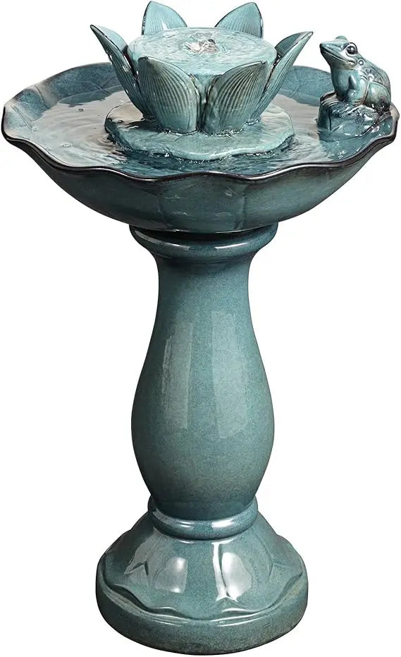 Lamps Plus Pleasant Pond Frog Ceramic Floor Fountain