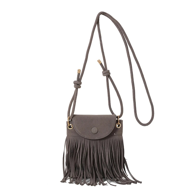 Mojoyce Fringe Design Crossbody Bag Tassel Adjustable Strap