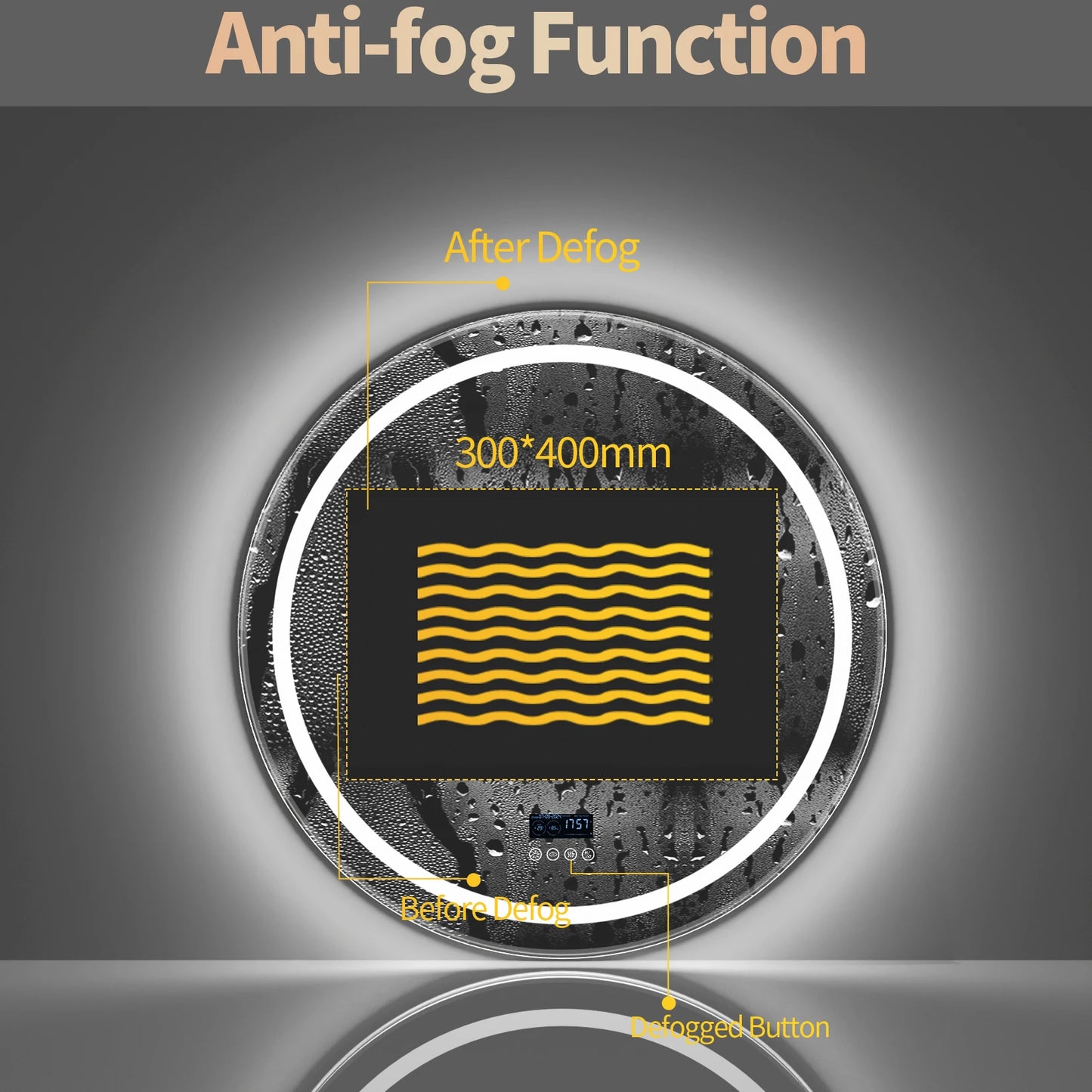 Borwart LED Bathroom Mirror Front And Backlit Anti Fog