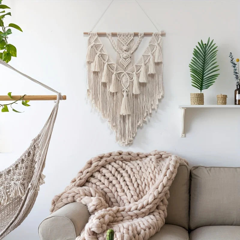 Cheervilla Handwoven Bohemian Wall Tapestry Tassel Decor