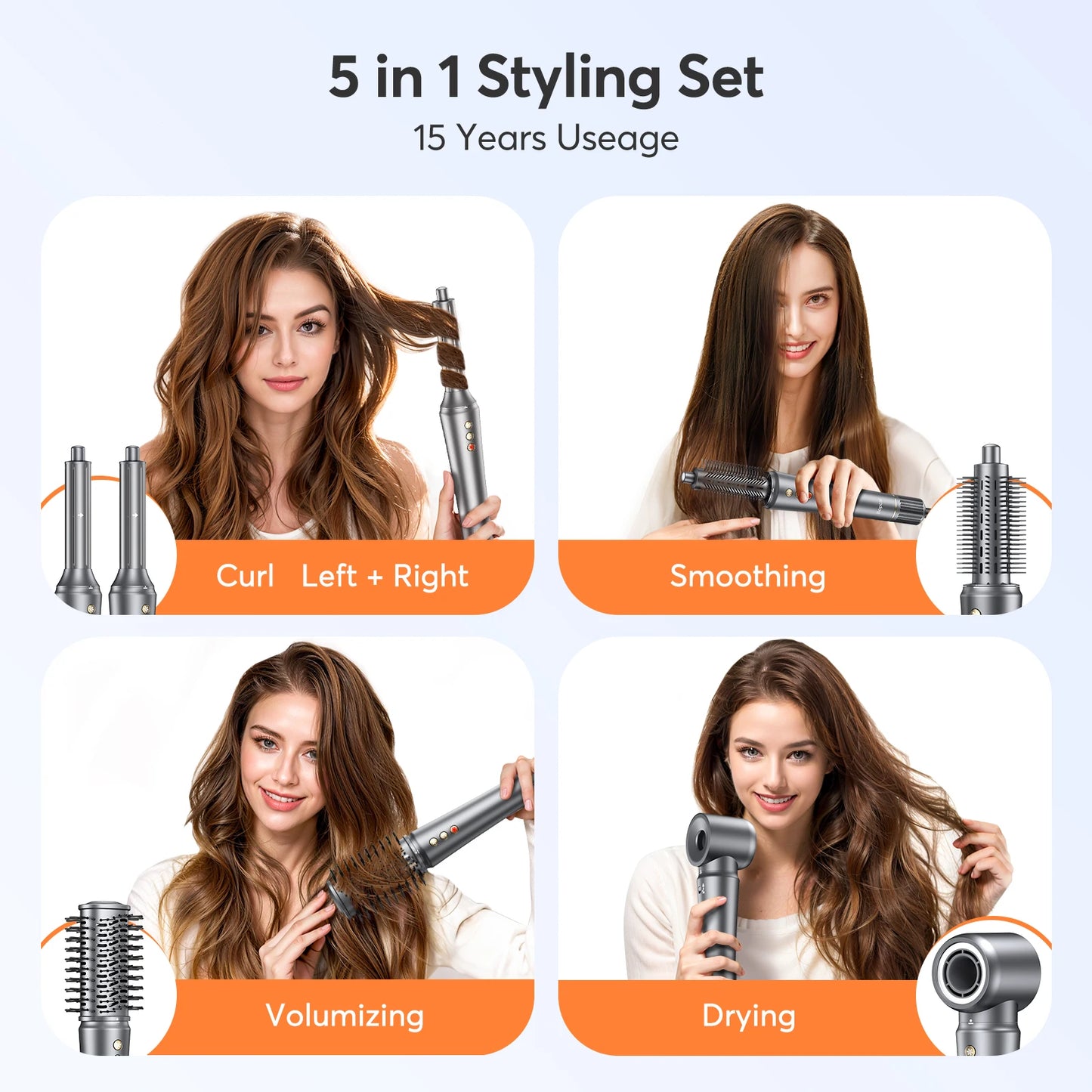 BOPCAL 5 In 1 Hair Dryer Hot Air Comb ProfessionalQuality