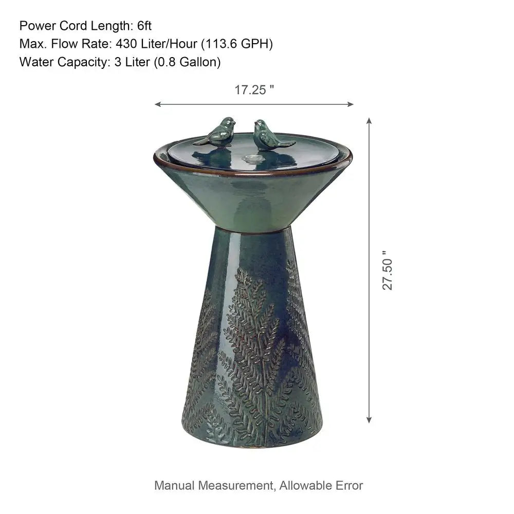 XMSJ Outdoor Ceramic Water Fountain With LED Light And Pump