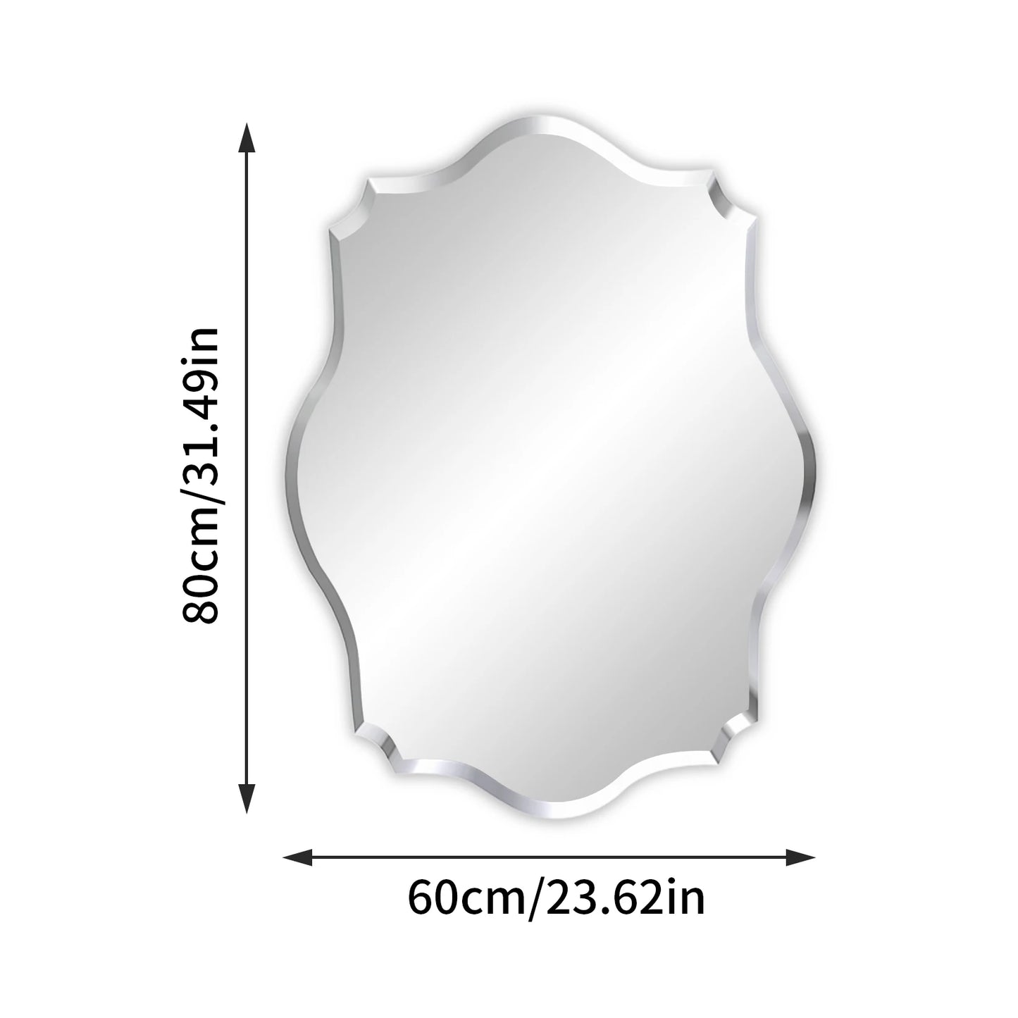 Wisfor Frameless Wall Mirror With Beveled Edge Polished