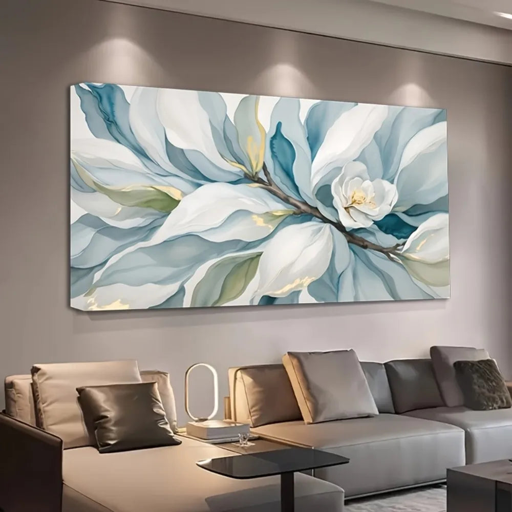 Modern Abstract Floral Canvas Mural For Elegant Home Decor