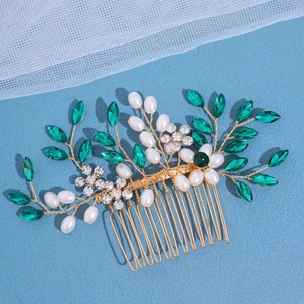 Cheervilla Bridal Hair Clips Faux Pearl Crystal Comb