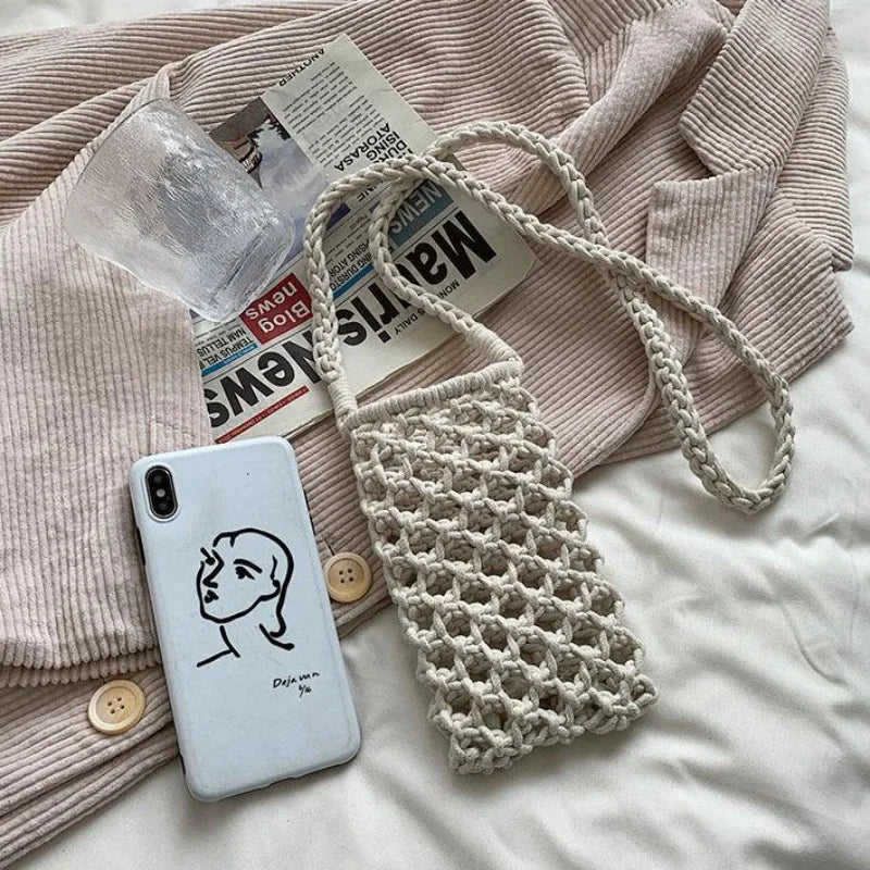 Crossbody Straw Bag Crochet Lightweight Shoulder Bag