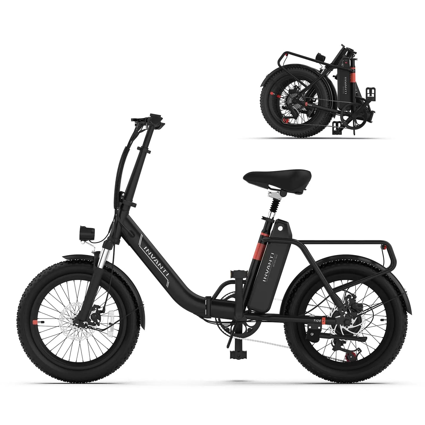 INVANTI TIDE2 Folding Electric Bike with 500W Motor Power