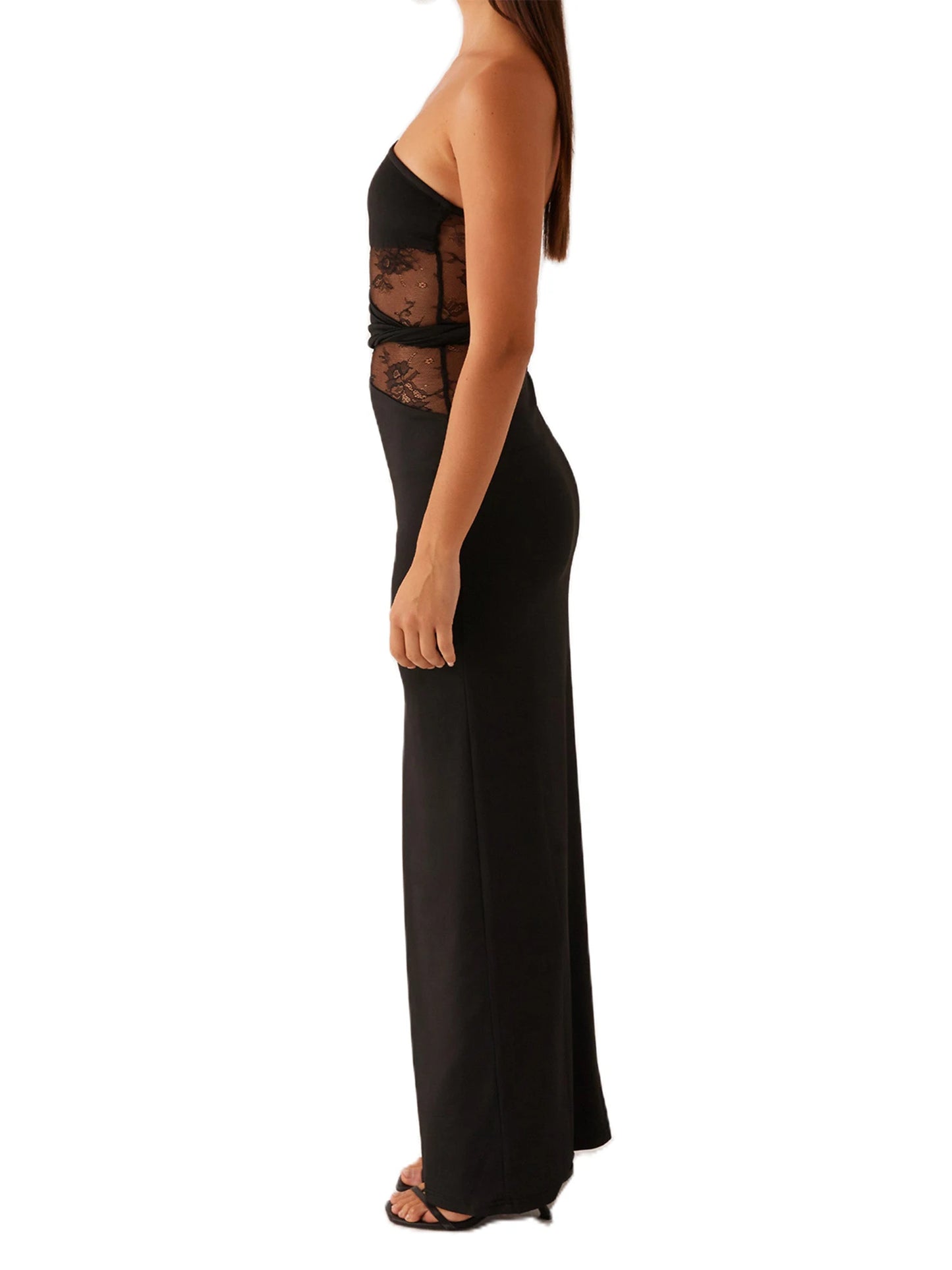 Floral Off Shoulder Maxi Dress With Ruffle Hem Straps
