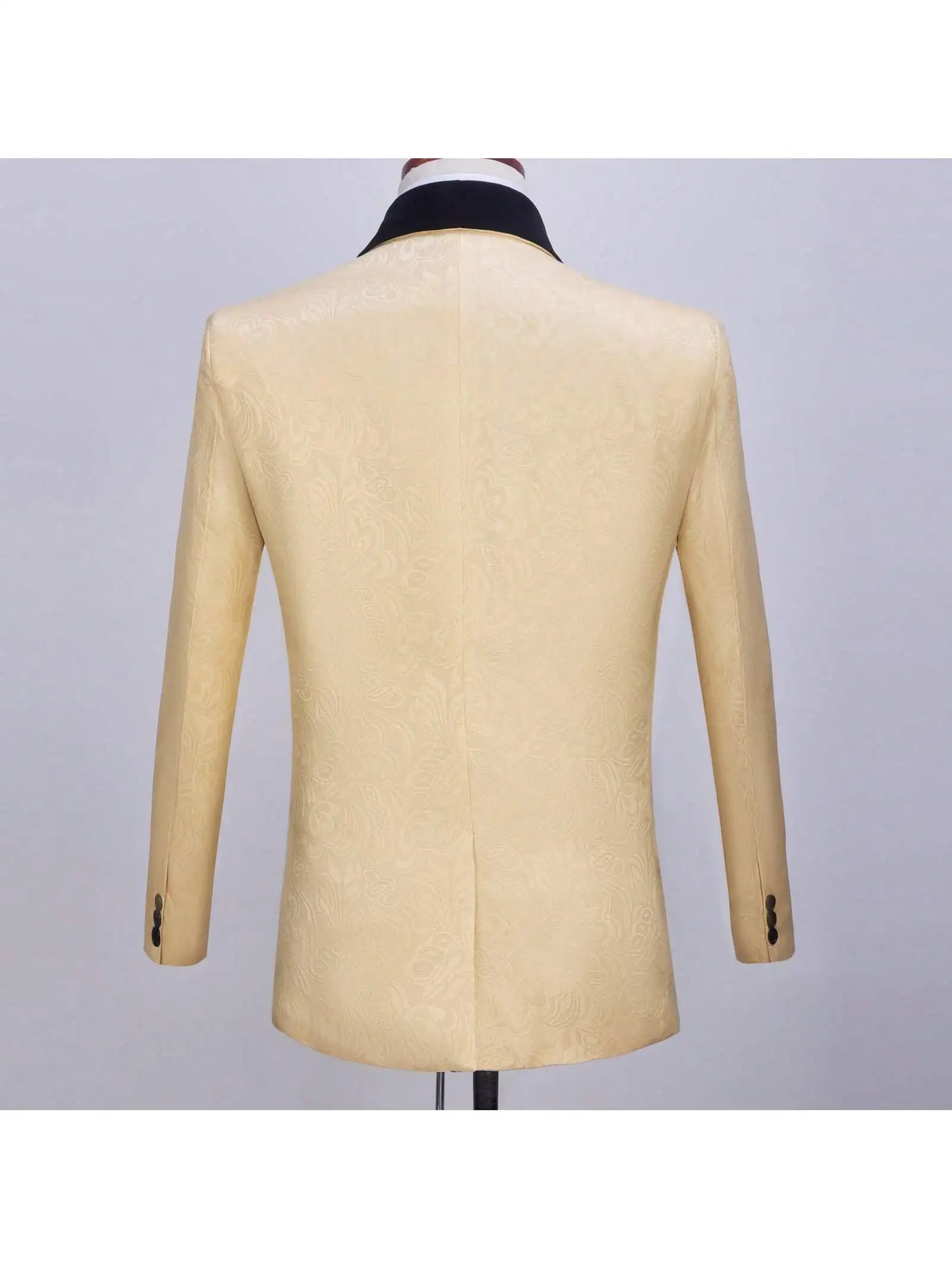 Jiangsu Floral Tuxedo 3 Piece Slim Suit Set For Men