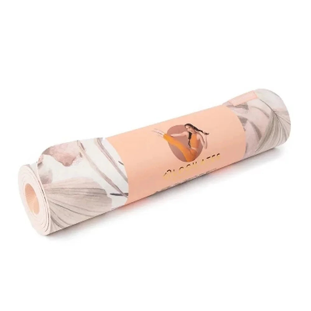 DUTRIEUX Vegan Suede Yoga Mat with Floral Design for Workouts