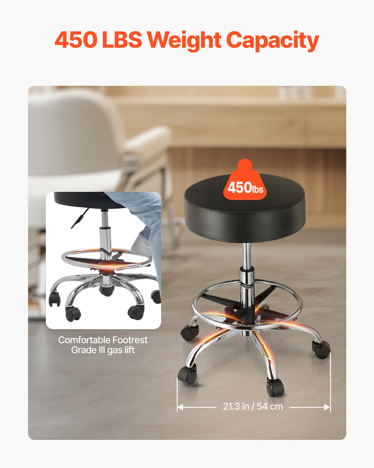 VEVOR Rolling Stool With Wheels For Salon Spa Tattoo Clinic