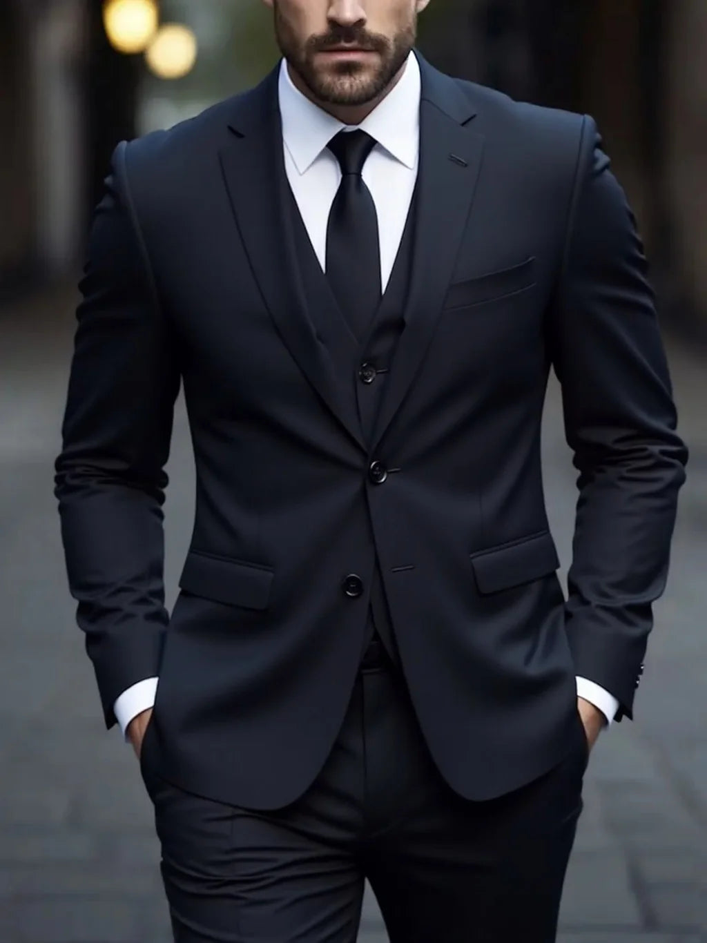 SongwejiECN Men Slim Fit ThreePiece Suit Anti Wrinkle