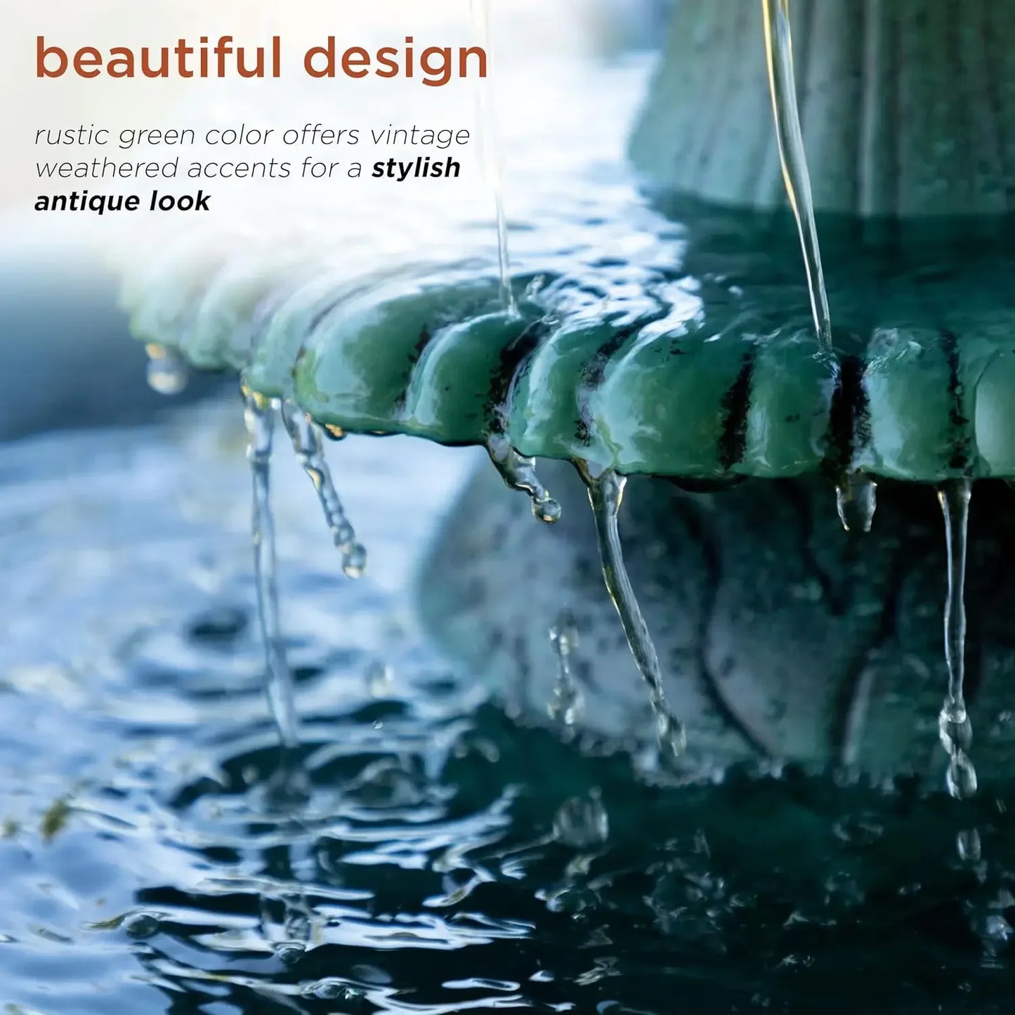 XMSJ Outdoor Floor Pedestal Water Fountain And Birdbath