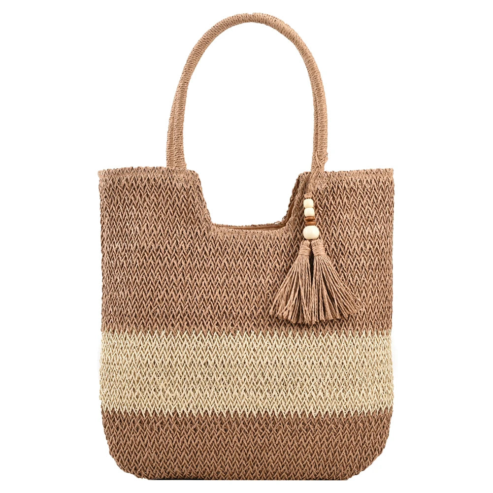 Cheervilla Summer Straw Woven Bag Tassels Shoulder Bag