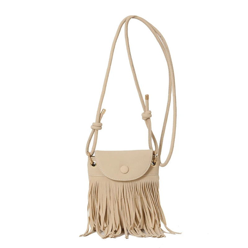 Mojoyce Fringe Design Crossbody Bag Tassel Adjustable Strap