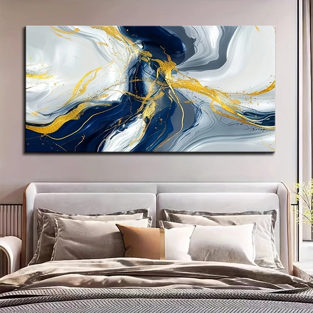Hign Concerned Abstract Canvas Print With Pine Frame