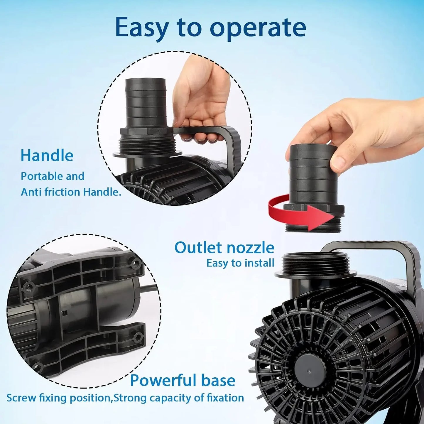 Hign Concerned Submersible Pond Pump 7000GPH Outdoor