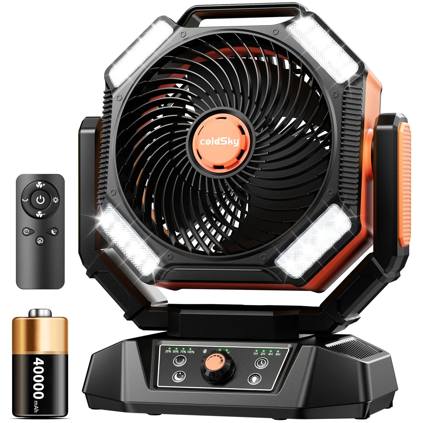 ColdSky 40000mAh Camping Fan Battery Operated Desk Fan
