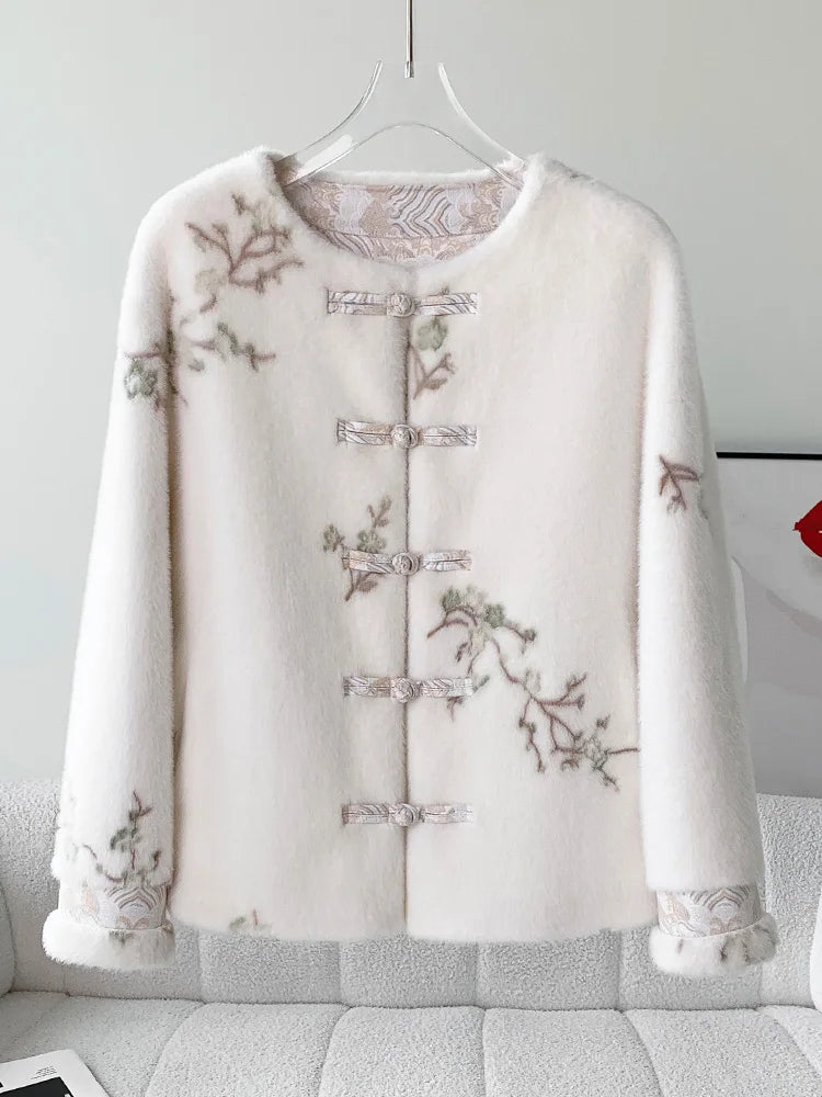 CN Guangdong Tang Suit Top Cardigan For Women With Pockets