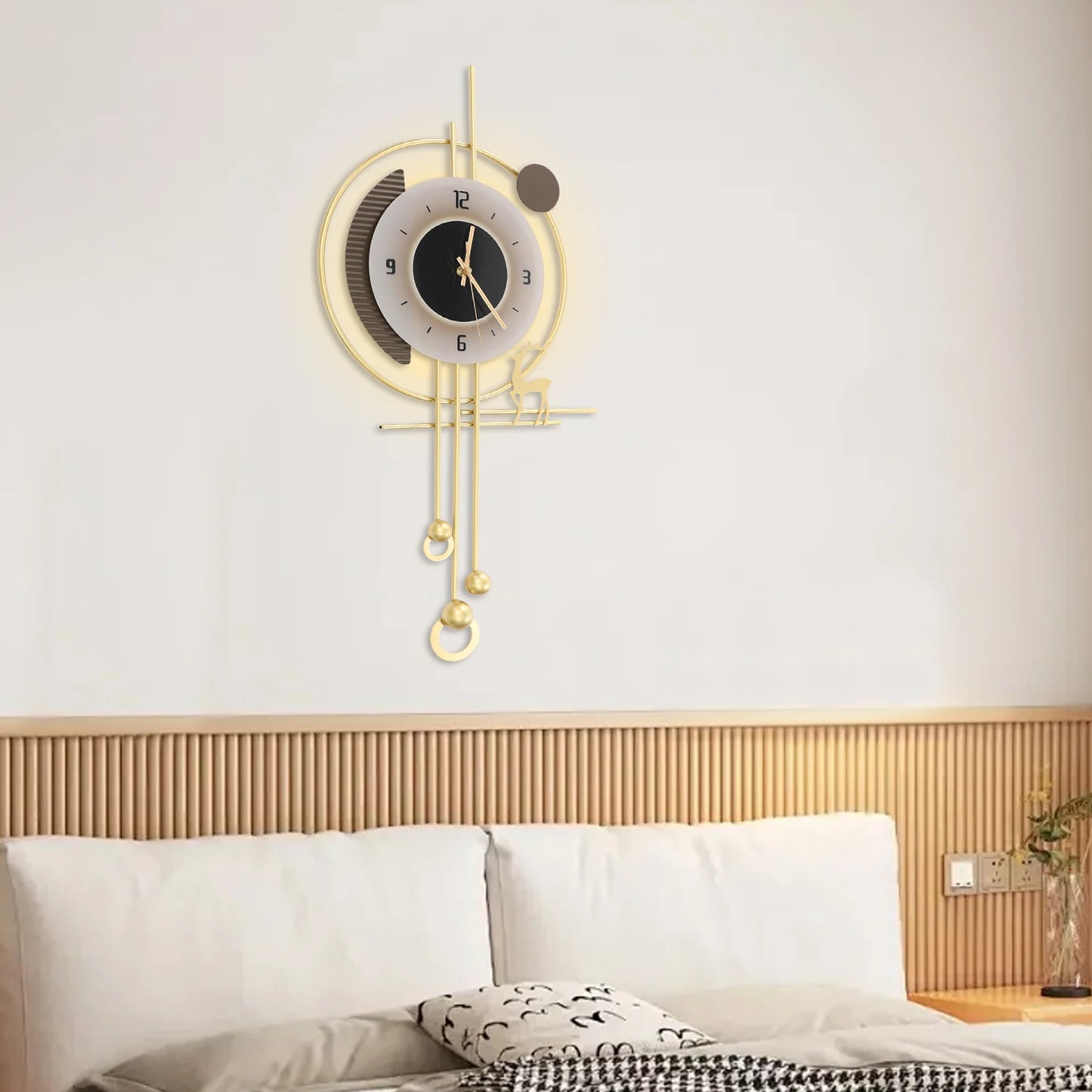 Hign-concerned Modern Indoor LED Wall Clock Quartz Decor