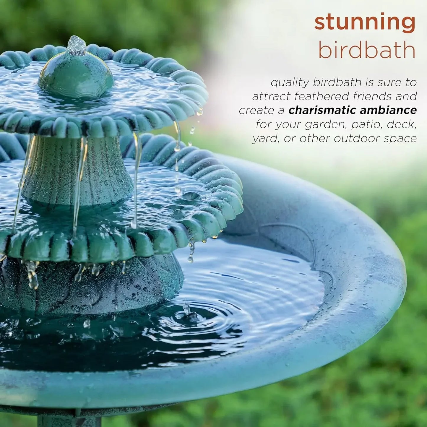 XMSJ Outdoor Floor Pedestal Water Fountain And Birdbath