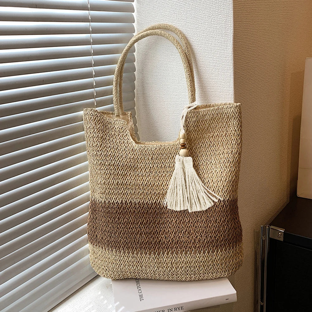 Cheervilla Summer Straw Woven Bag Tassels Shoulder Bag