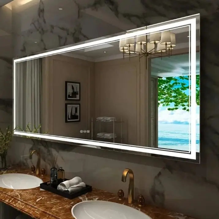 Illuminated LED Bathroom Mirror With Front Backlit Lights