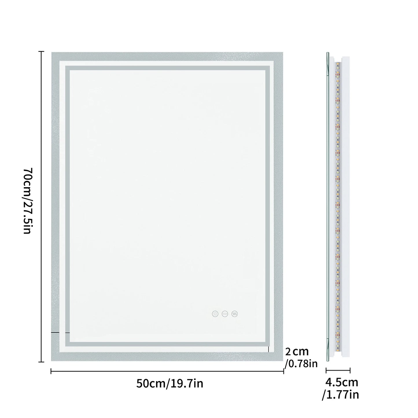 Wisfor LED Backlit Bathroom Mirror With Anti Fog Lights