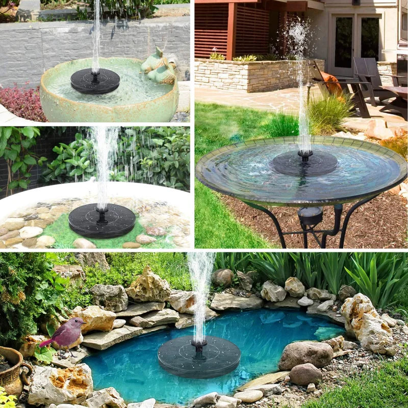 Cheervilla 1W Solar Fountain Pump With 6 Nozzles Bird Bath
