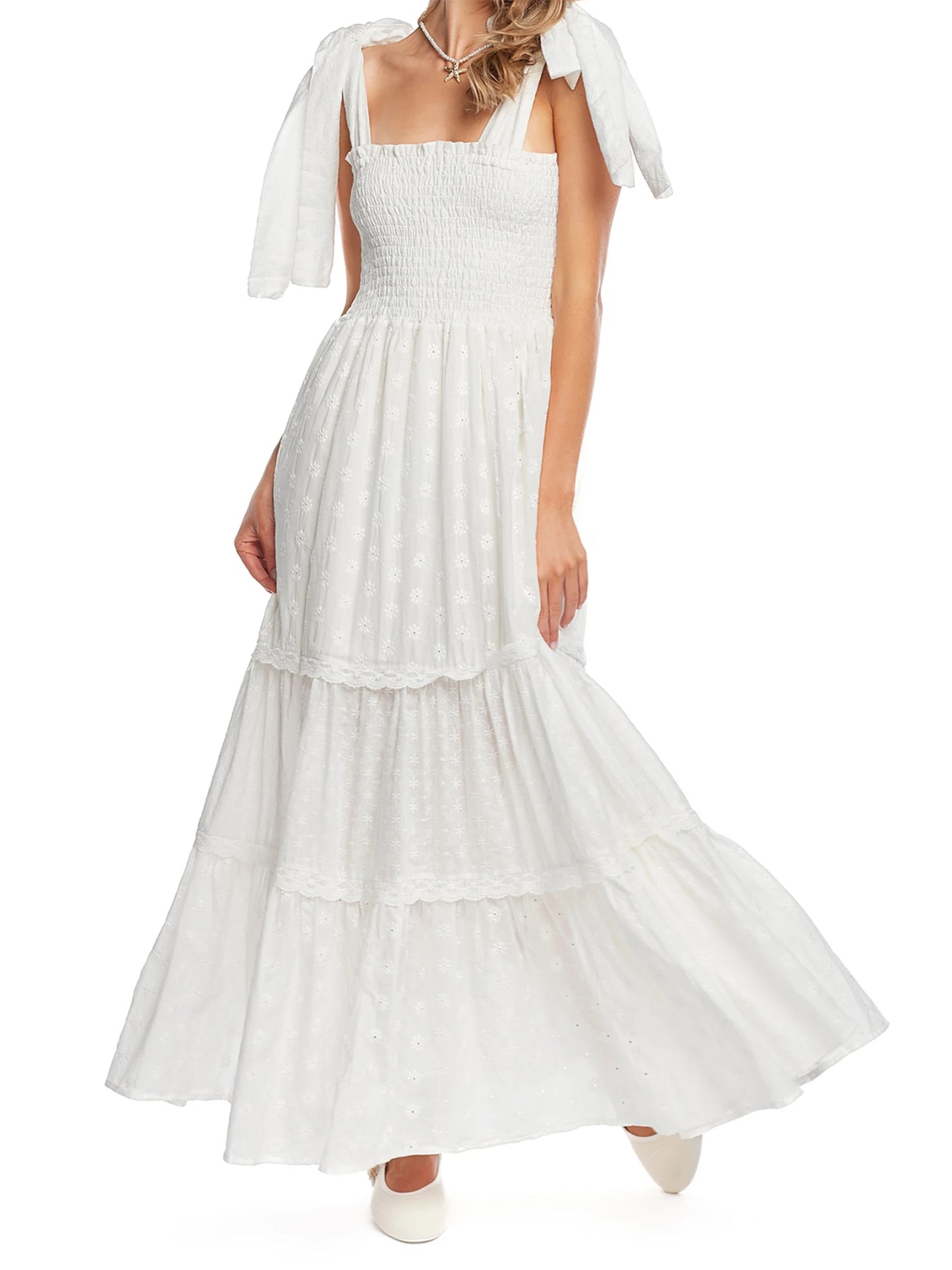 Women's Ruffle Sleeve Maxi Dress With Floral Boho V Neck
