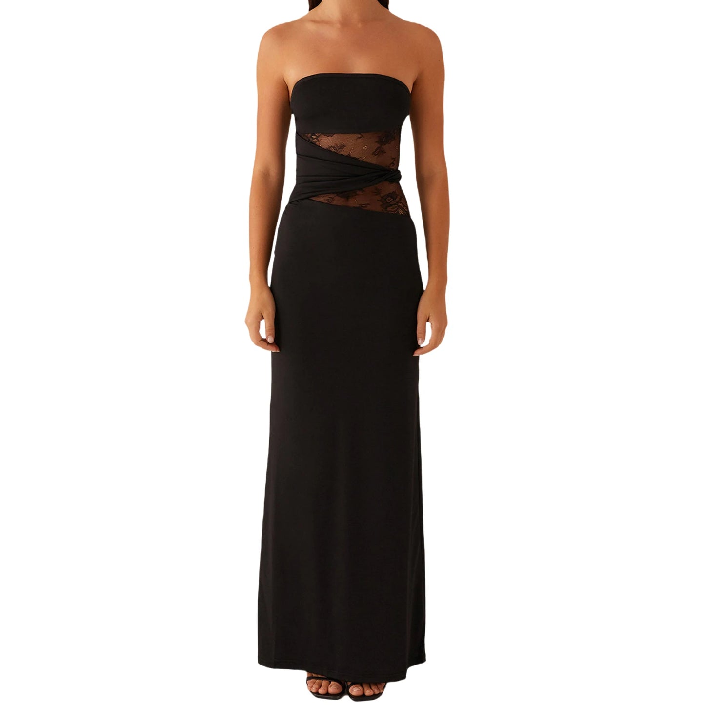 Floral Off Shoulder Maxi Dress With Ruffle Hem Straps