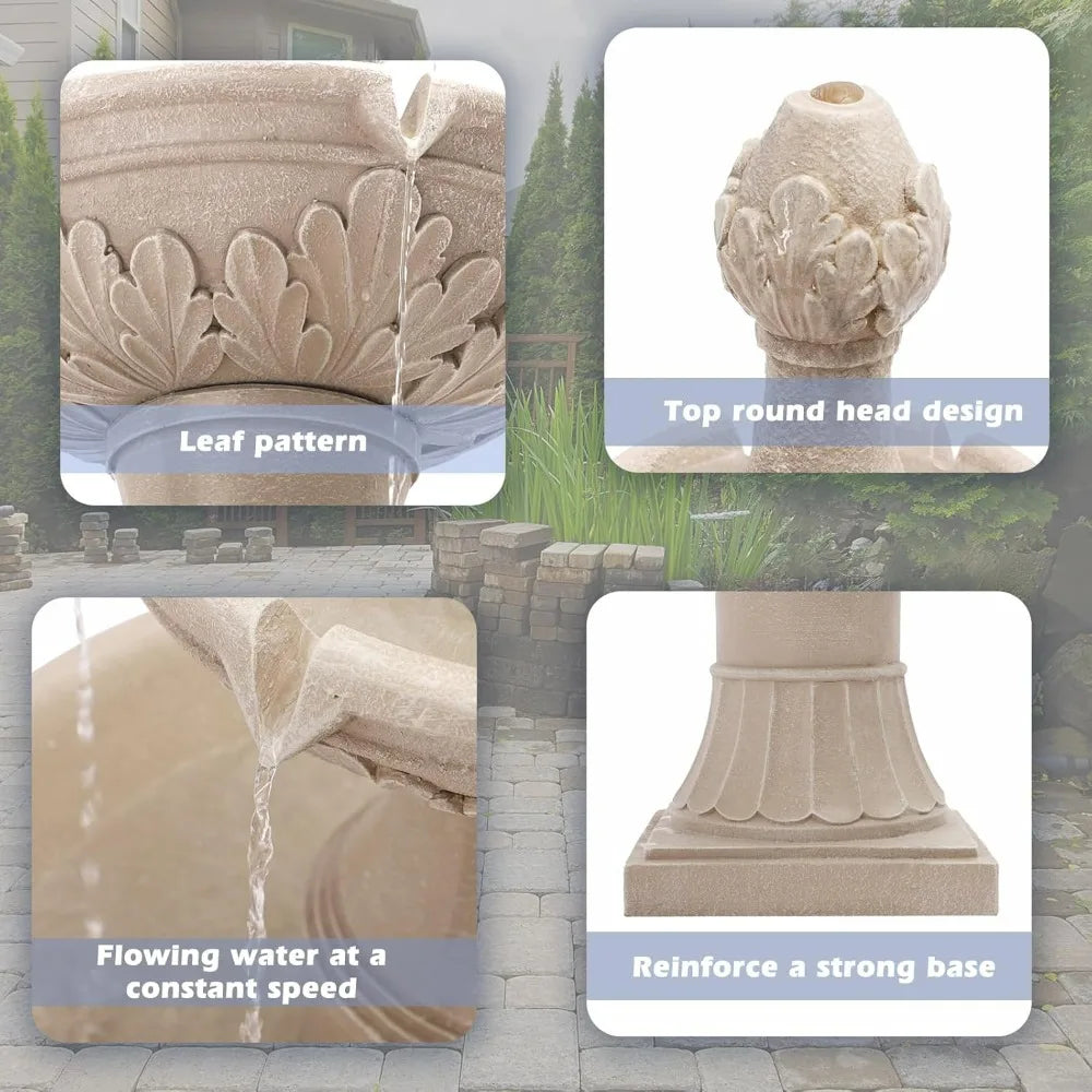 Grepatio Pineapple Italian Water Fountain Roman Pillar